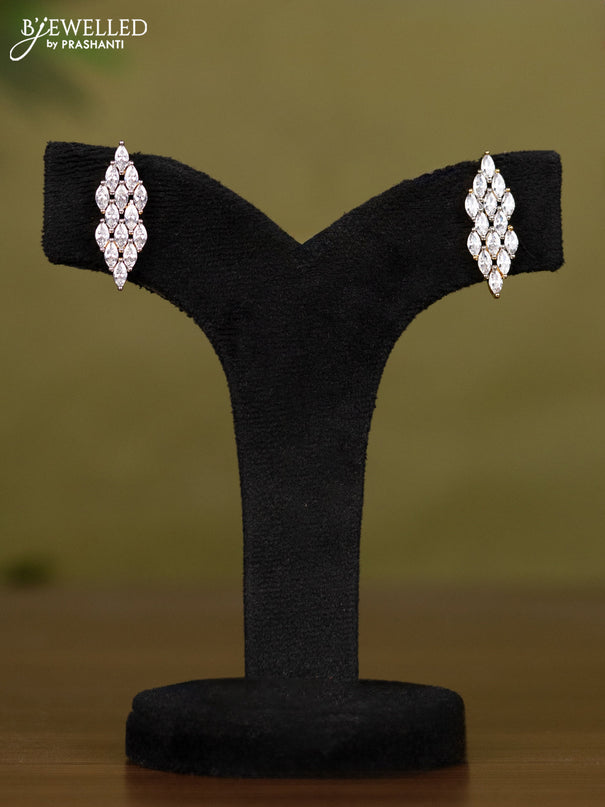 Zircon necklace with cz stones in gold finish