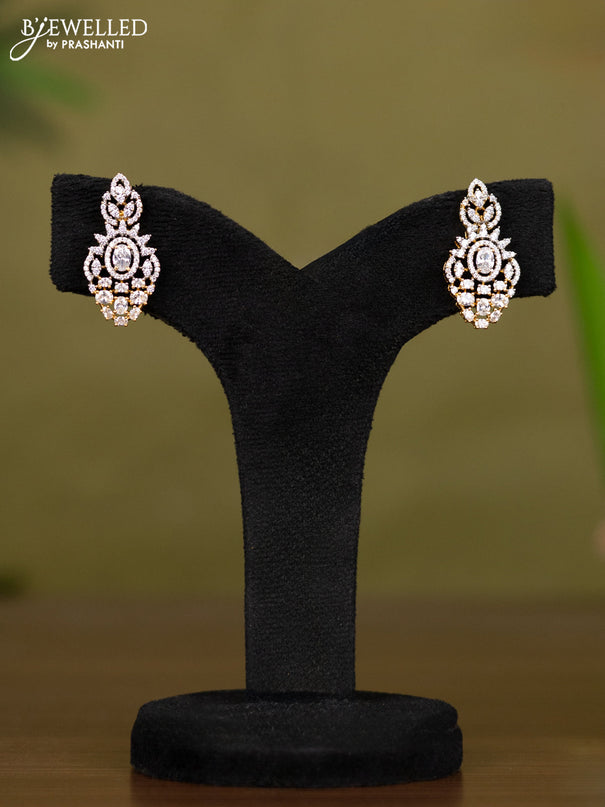 Zircon necklace with cz stones in gold finish