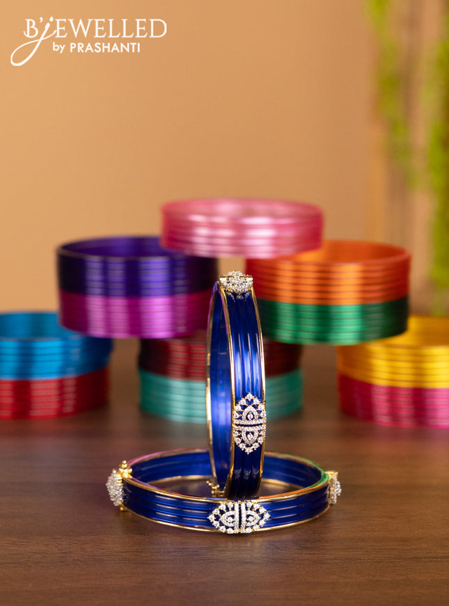 Antique changable multicolour bangles with cz stones