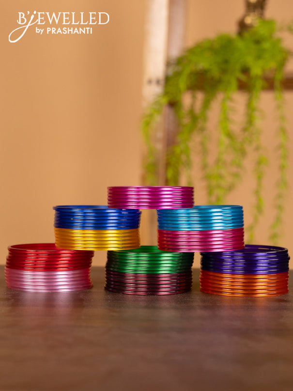Antique changable multicolour bangles with peacock design and cz stones