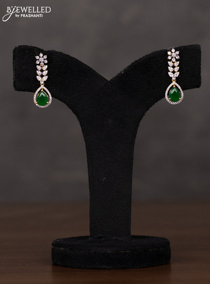 Zircon double layer haaram with emerald and cz stones in gold finish