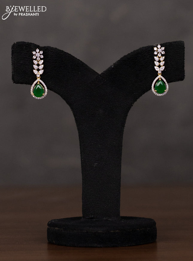 Zircon double layer haaram with emerald and cz stones in gold finish