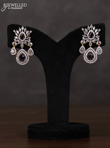 Zircon haaram with purple and cz stones in gold finish