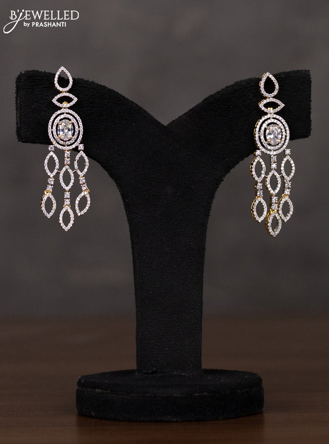 Zircon double layer haaram with cz stones in gold finish
