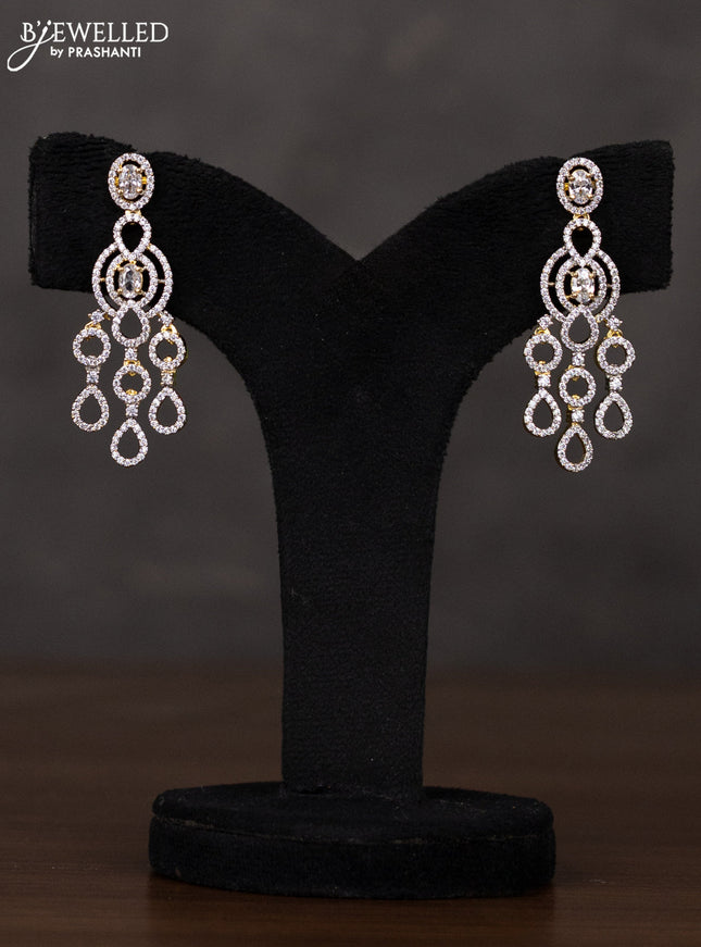 Zircon double layer haaram with cz stones in gold finish