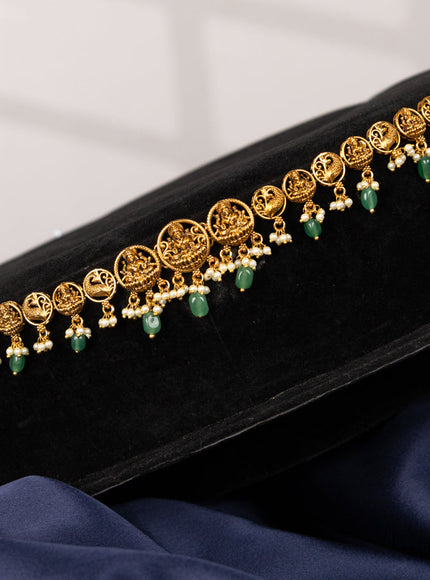 Antqiue maatal multilayer pearl and antique sangu multicolor kemp stones design
