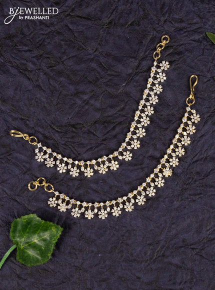 Antique zircon maatal with floral deisgn in cz stones