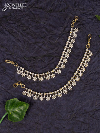 Antique zircon maatal with floral deisgn in cz stones