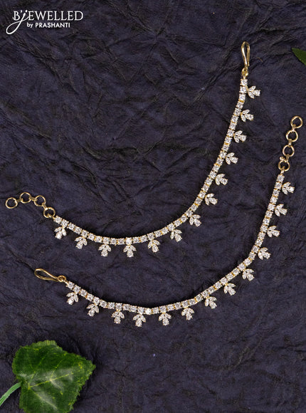 Antique zircon maatal with geometric deisgn in cz stones
