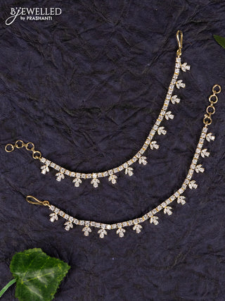Antique zircon maatal with geometric deisgn in cz stones
