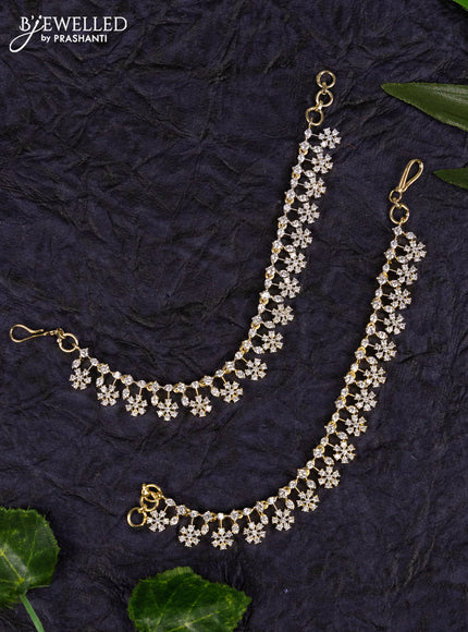 Antique zircon maatal with floral deisgn in cz stones