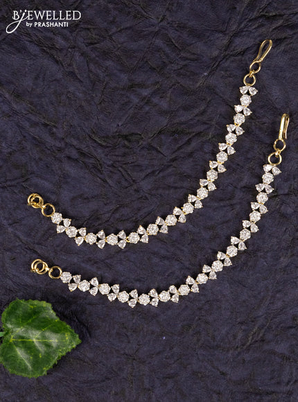 Antique zircon maatal with geometric deisgn in cz stones