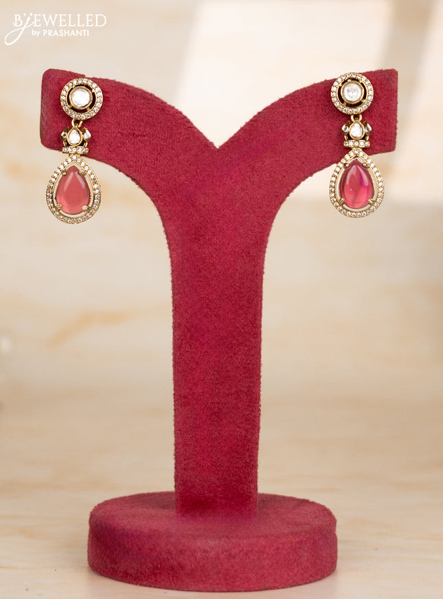 Beaded maroon necklace with double peacock design in victorian finish