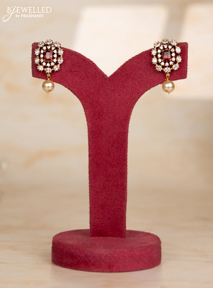 Beaded maroon necklace with deer design in victorian finish