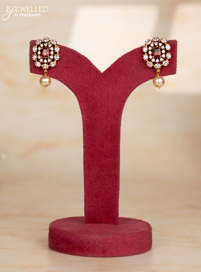 Beaded maroon necklace with deer design in victorian finish