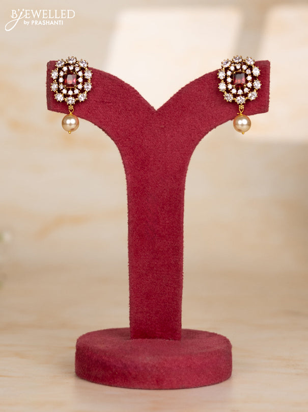 Beaded maroon necklace with deer design in victorian finish