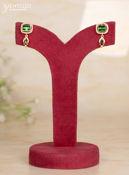 Beaded green necklace with multicolor design pendant in victorian finish