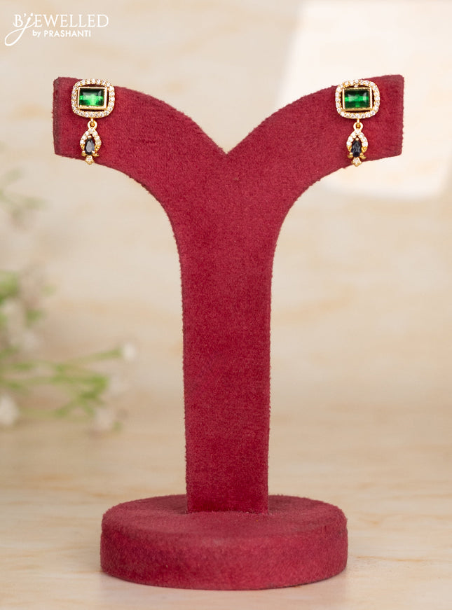 Beaded green necklace with multicolor design pendant in victorian finish