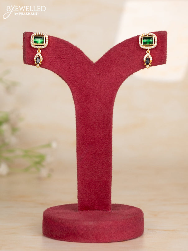 Beaded green necklace with multicolor design pendant in victorian finish