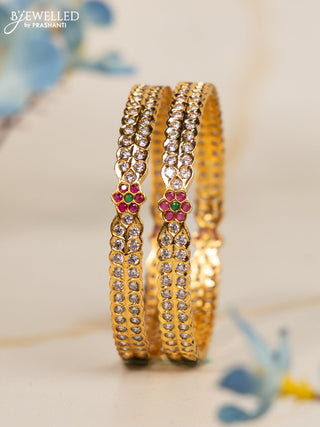 Antique impon bangles with kemp and cz stones
