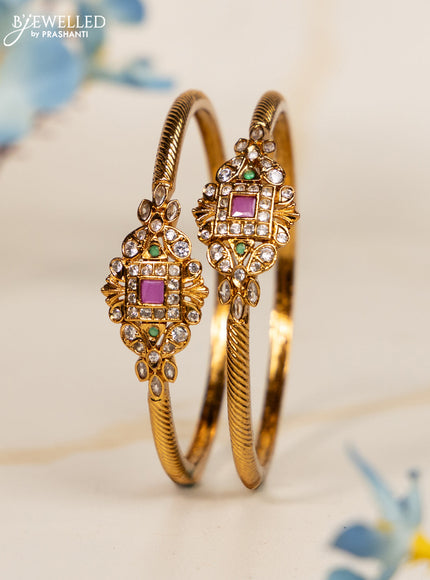 Antique bangles with kemp and cz stones