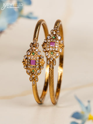Antique bangles with kemp and cz stones
