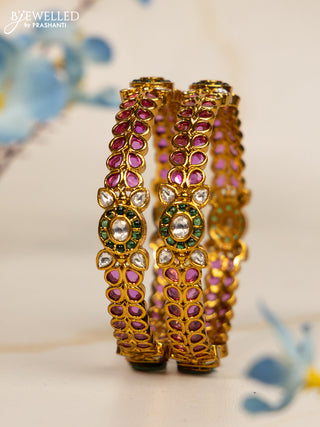 Antique bangles with kemp and kundan stones
