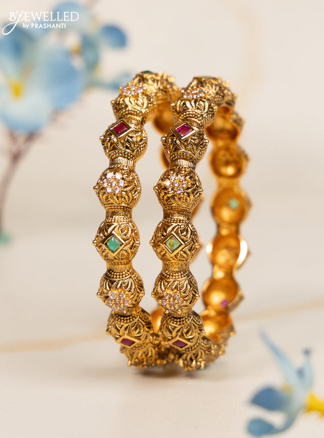 Antique bangles with kemp and cz stones