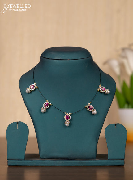 Invisible chain in pink and cz stones
