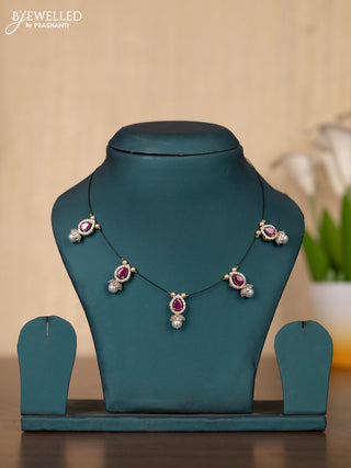 Invisible chain in pink and cz stones