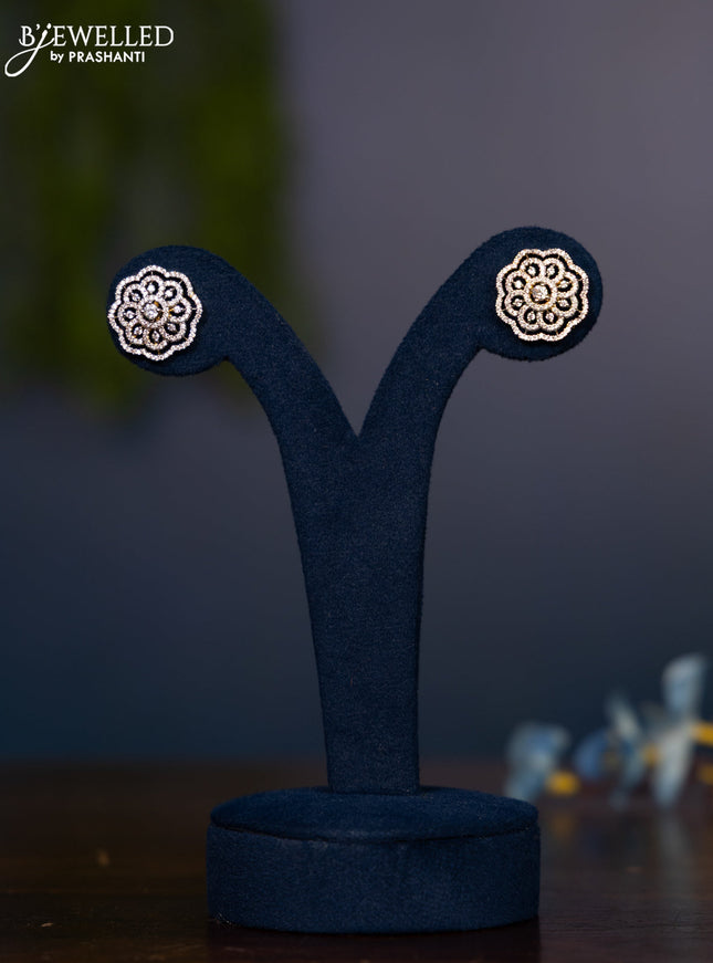 Zircon earring with cz stones in gold finish
