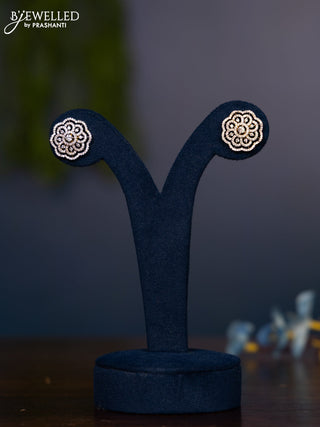 Zircon earring with cz stones in gold finish
