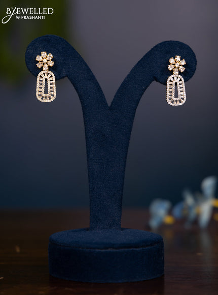 Zircon earring with cz stones in gold finish