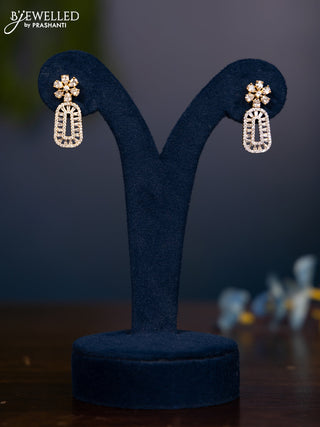 Zircon earring with cz stones in gold finish