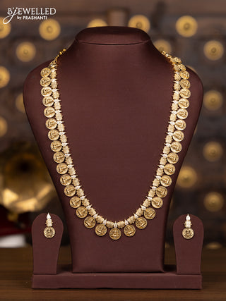 Antique haaram lakshmi coin design with cz stones
