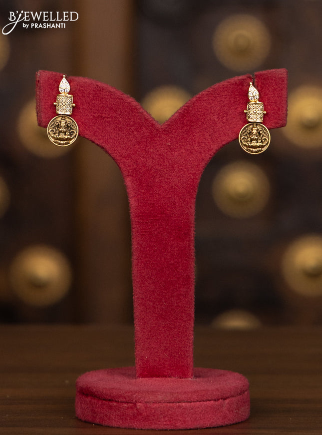 Antique haaram lakshmi coin design with cz stones