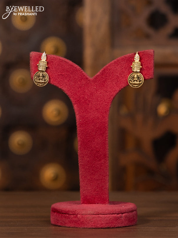 Antique necklace lakshmi coin design with cz stones