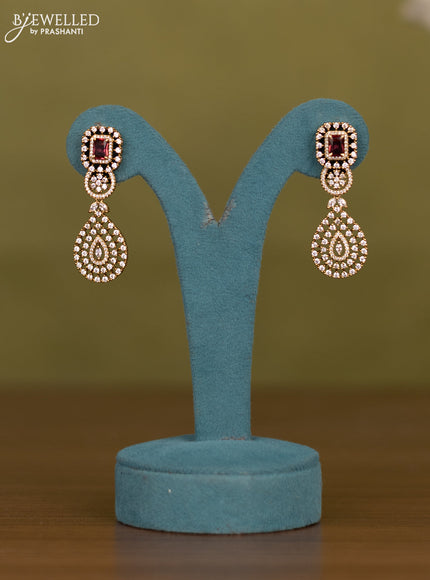 Necklace with ruby and cz stones in victorian finish