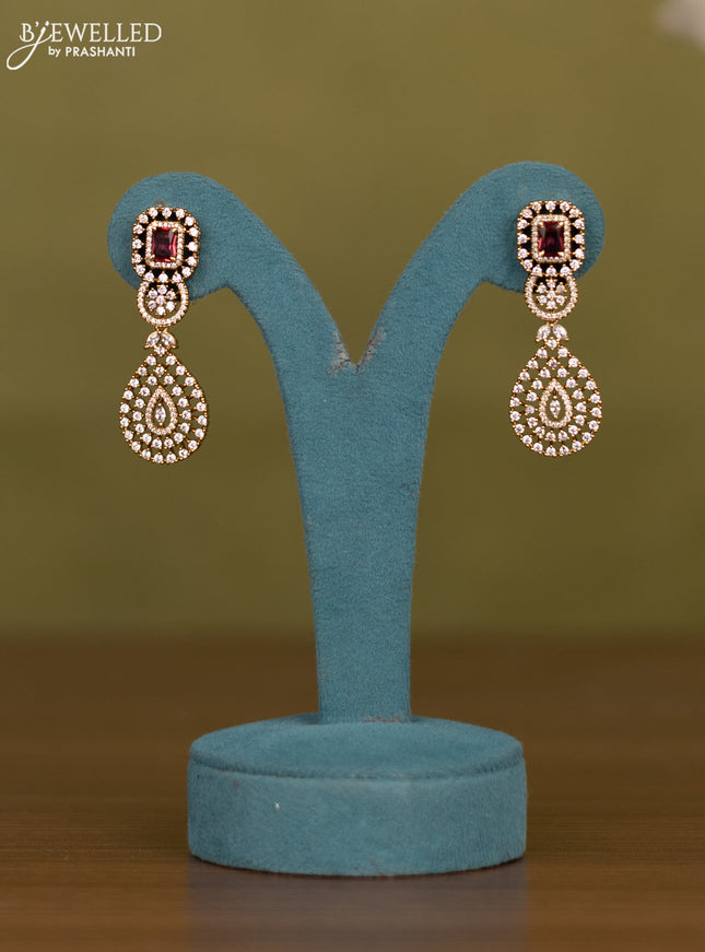 Necklace with ruby and cz stones in victorian finish