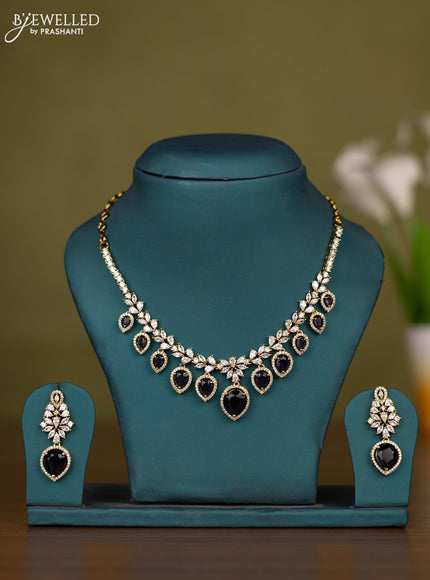 Necklace with purple and cz stones in victorian finish