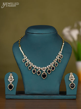 Necklace with purple and cz stones in victorian finish