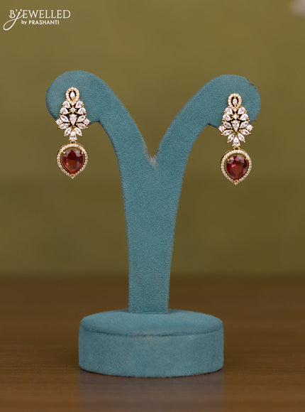 Necklace with ruby and cz stones in victorian finish