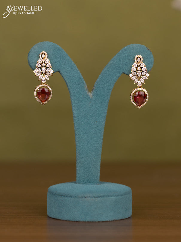 Necklace with ruby and cz stones in victorian finish