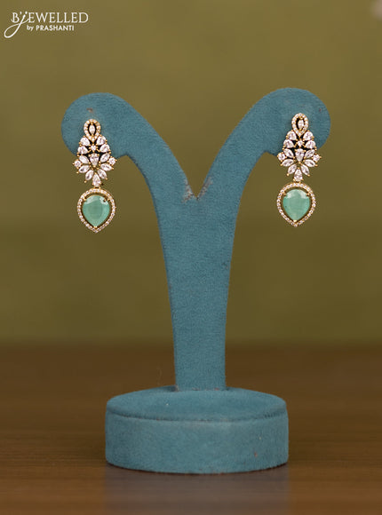 Necklace with mint green and cz stones in victorian finish