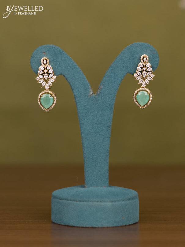 Necklace with mint green and cz stones in victorian finish