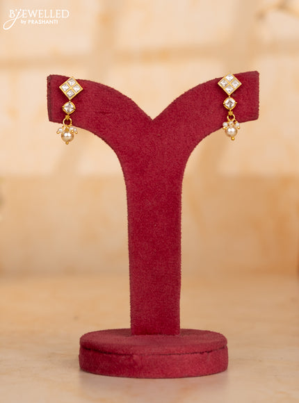 Pearl multilayer necklace with kundan stones and pearl hangings