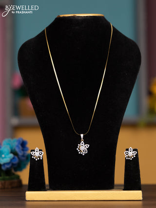 Antique chain with cz stones pendant