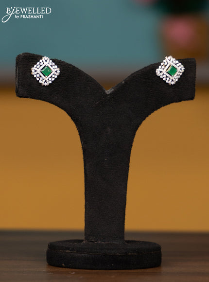 Antique chain with emerald and cz stones pendant