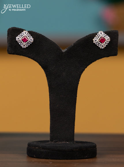 Antique chain with ruby and cz stones pendant