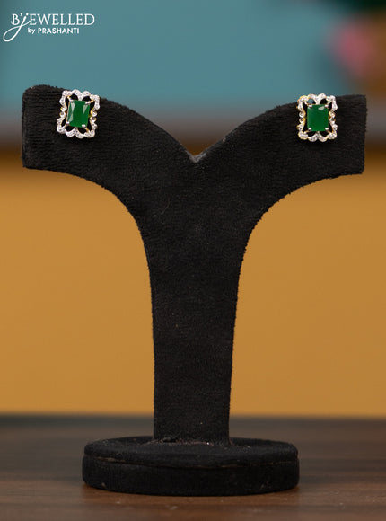 Antique chain with emerald and cz stones pendant